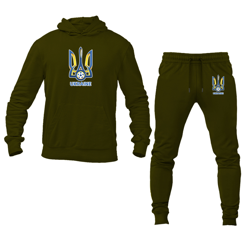 Men's Ukraine National Football Soccer Team Hoodie Joggers Set